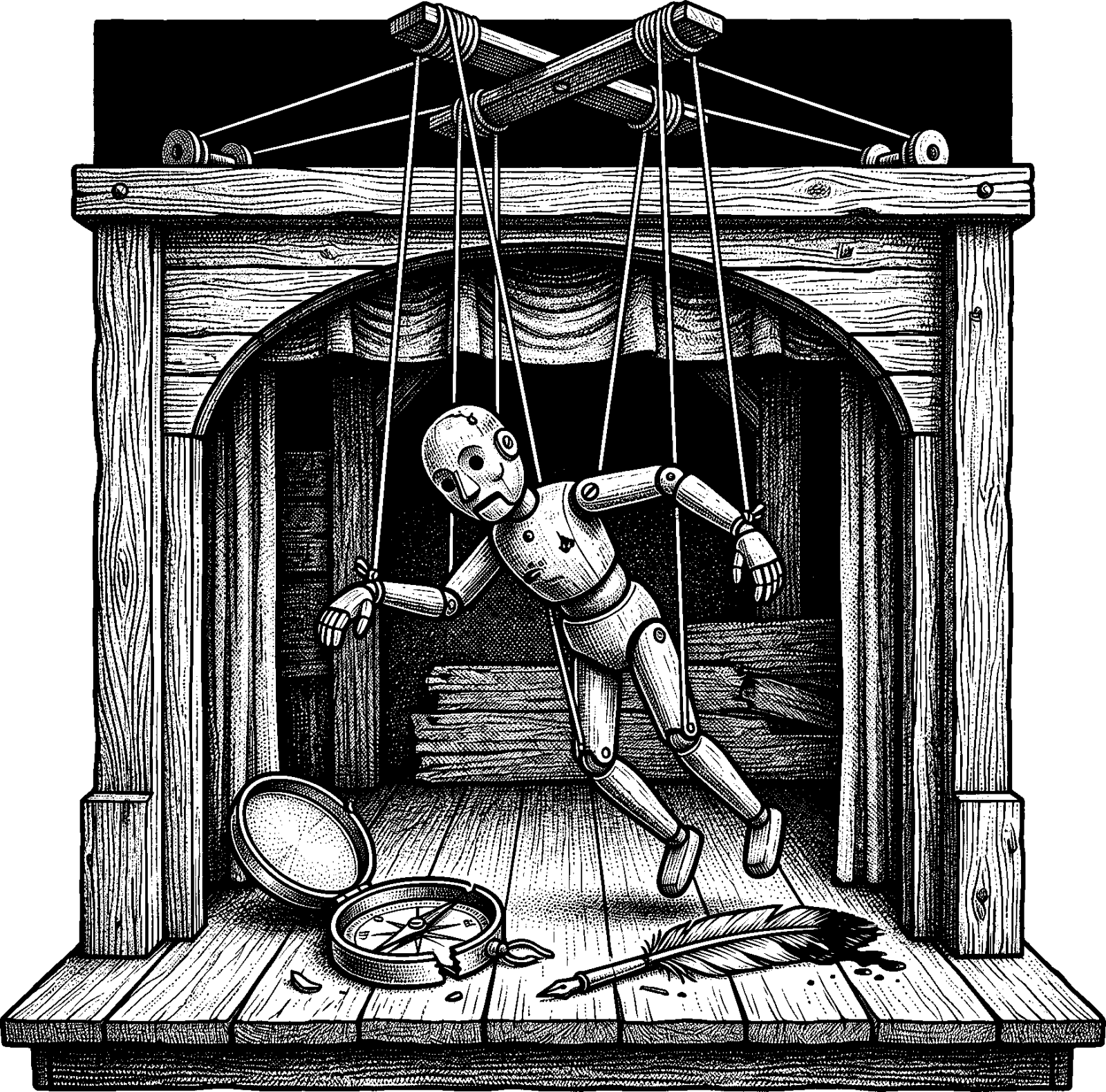 Hedcut illustration of When a person is reduced to impulse, accountability cannot attach; conscience requires the space where genuine agency can operate.