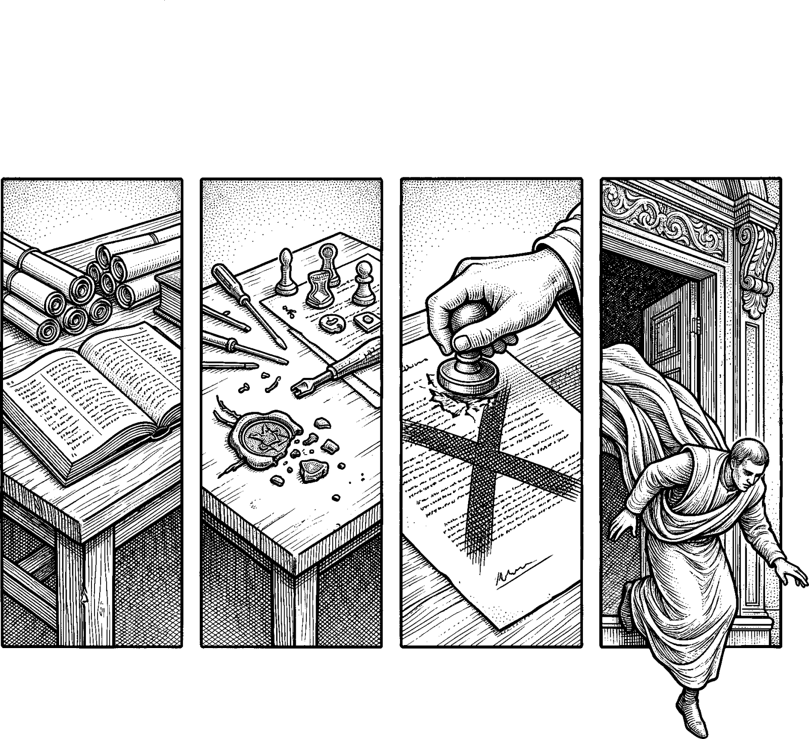 Hedcut illustration of A biography can be traced through decisions: proposal, refusal, and consequence. The shift from dissenting voice to active opponent shows how moral error, once embraced, reshapes the world it touches.