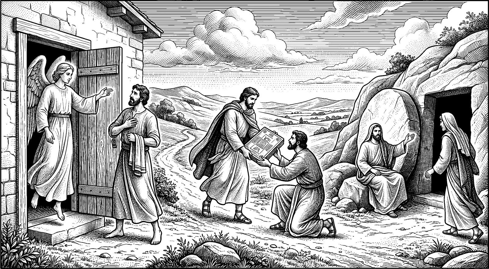 Hedcut illustration of A message is never merely sound; it is information carried with intent, delivered at a threshold where human plans must change.