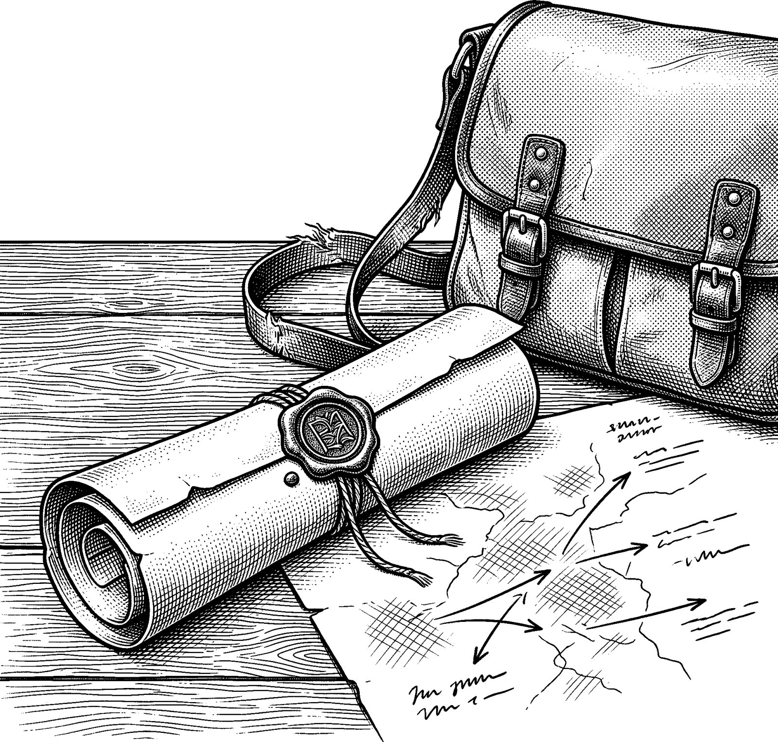 Hedcut illustration of A messenger’s value lies in what can be delivered—information that reorganizes duty, courage, and next steps.