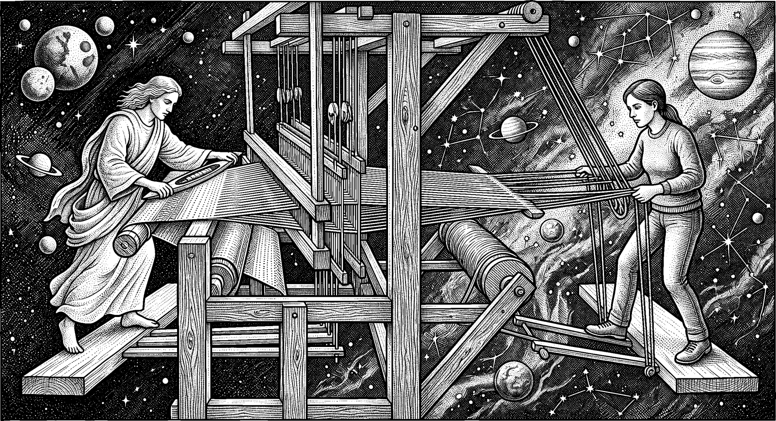 Hedcut illustration of In the Hebrew Bible, bara names divine action without specifying materials. Later theology—especially *creatio ex nihilo*—tries to fill that gap, while the Book of Abraham and Joseph Smith read the verb as describing organizing rather than conjuring.