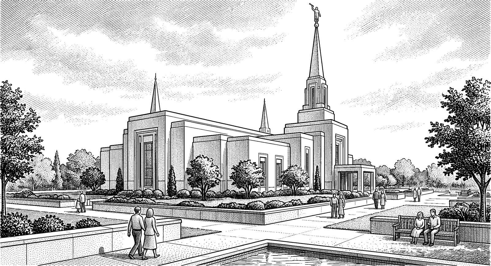 Hedcut illustration of Latter-day Saint belief treats baptism as an ordinance tied to salvation and exaltation, and the practice of doing it vicariously reflects the conviction that God’s kingdom should ultimately include those who have died.