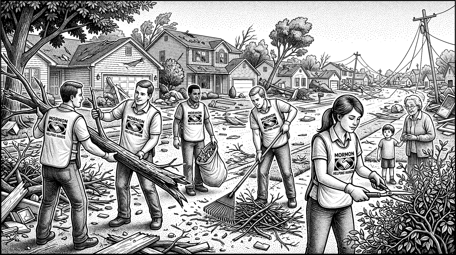 Hedcut illustration of Paul’s description of charity in 1 Corinthians 13 locates virtue not in impressive speech or knowledge but in a love defined by durable, patient behavior. Latter-day Saint scripture reads that same idea with extra explicitness, tying charity to the pure love of Christ.