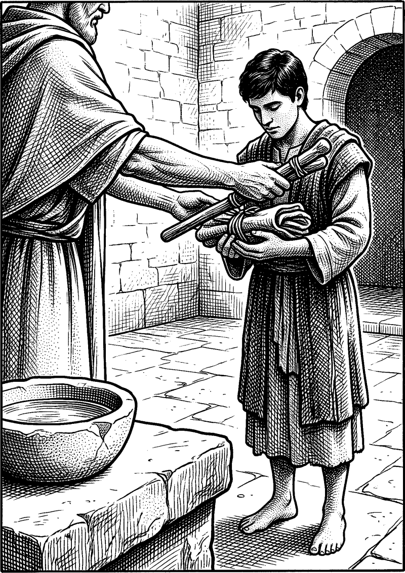 Hedcut illustration of The *male yad* idiom in Exodus 29 links holiness to tangible stewardship: priestly consecration is described through hands receiving what they are to hold and offer.