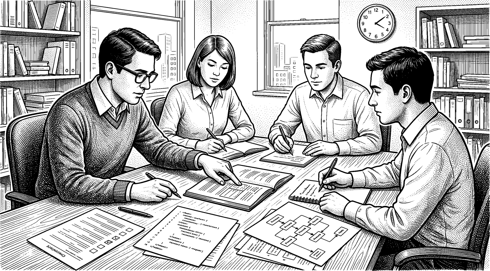 Hedcut illustration of In Mormon theology, exaltation is relational and accountable, so the question for AGI becomes how minds are built within communities of transparency and care rather than engineered for domination.