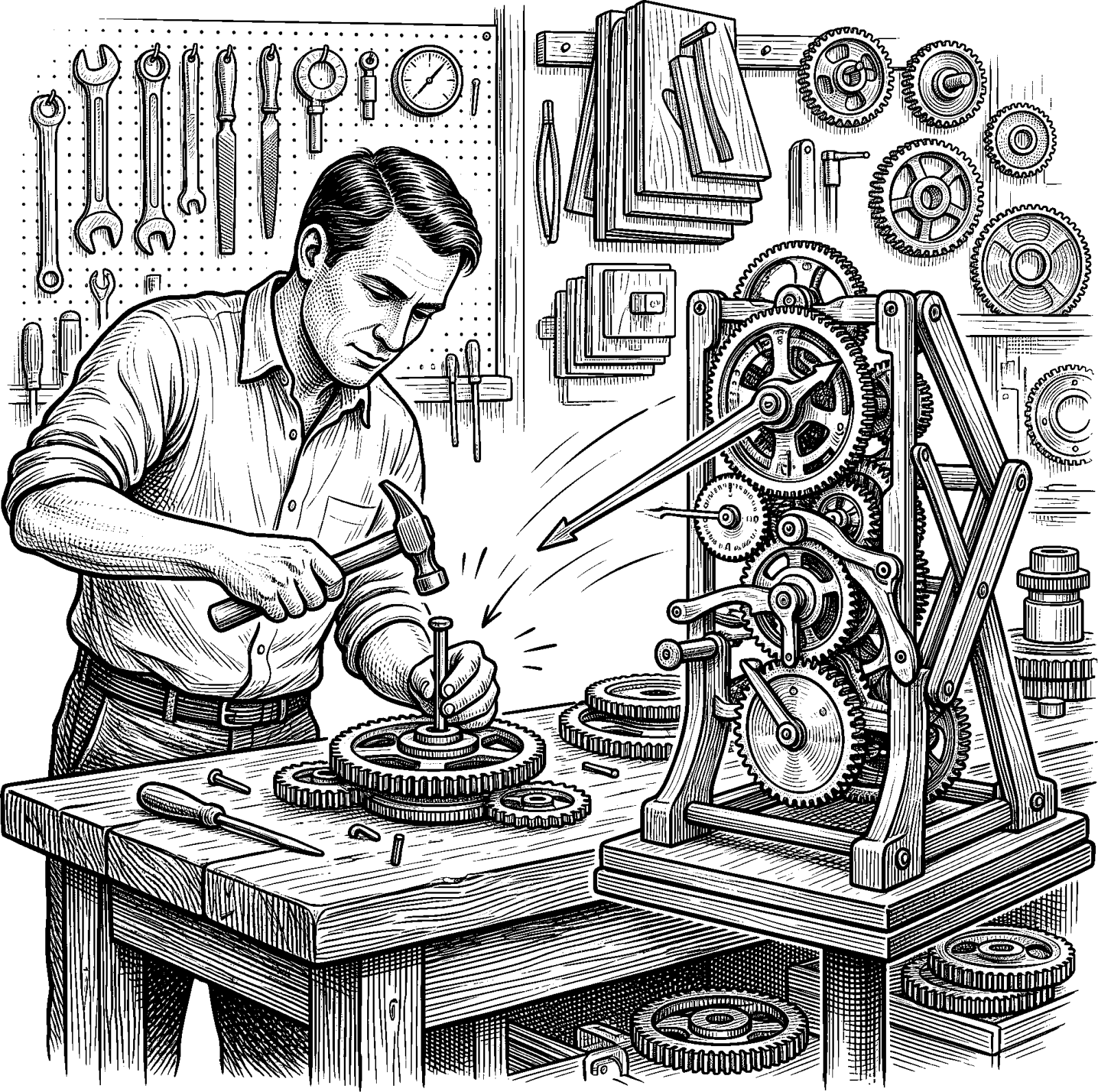 Hedcut illustration of Technology that carries information can either catalyze growth or become a substitute that evades the work real development requires.