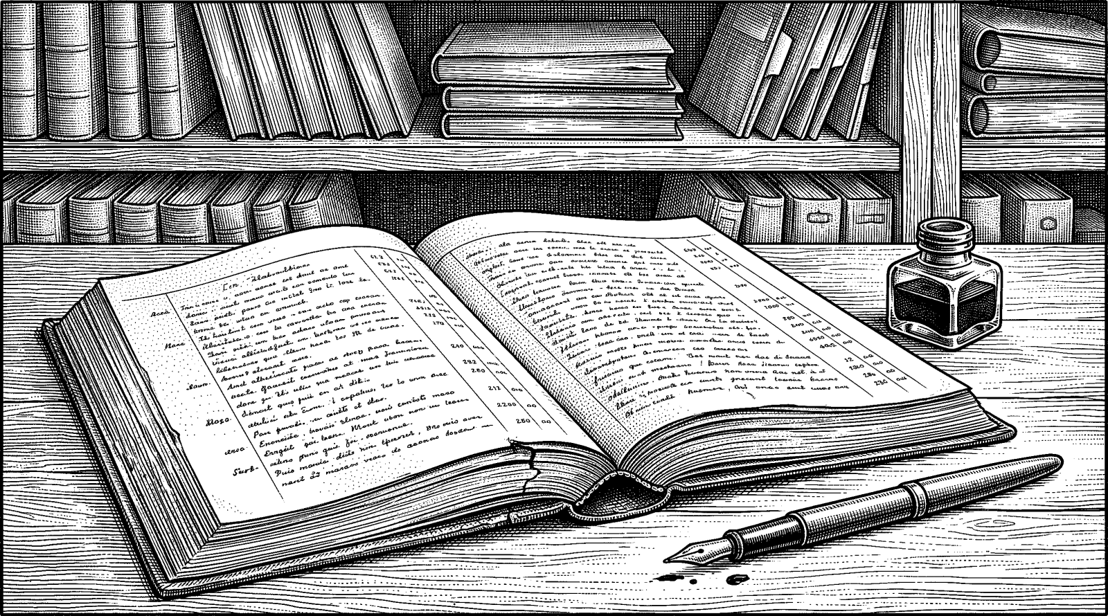Hedcut illustration of The Restoration treats records as sacred instruments rather than mere bookkeeping, reflecting a covenantal view in which accurate accounts matter because they preserve promises across time and are meant to remain available for consultation rather than quietly revised.