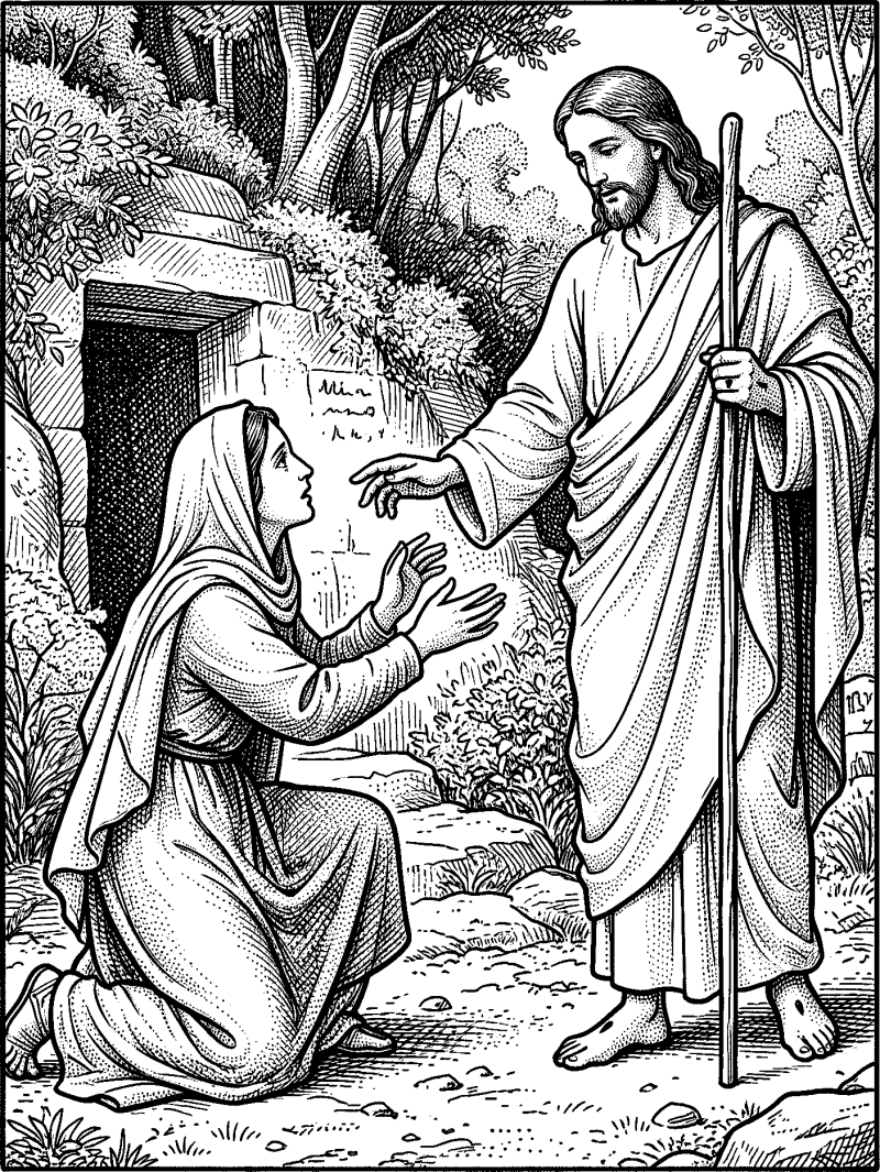 Hedcut illustration of In the Book of Mormon, resurrection is described as bodily reassembly with restored specificity, an image of continuity rather than an abstract change of state.