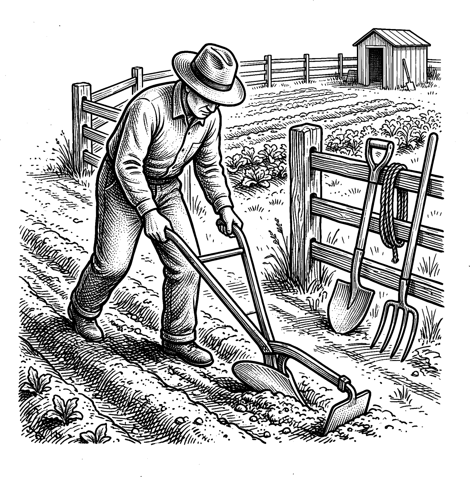Hedcut illustration of The injunction to subdue the earth is often read within Mormon practice as stewardship through concrete labor, and transhumanist interpreters extend that logic toward tools for shaping environments and sustaining life.