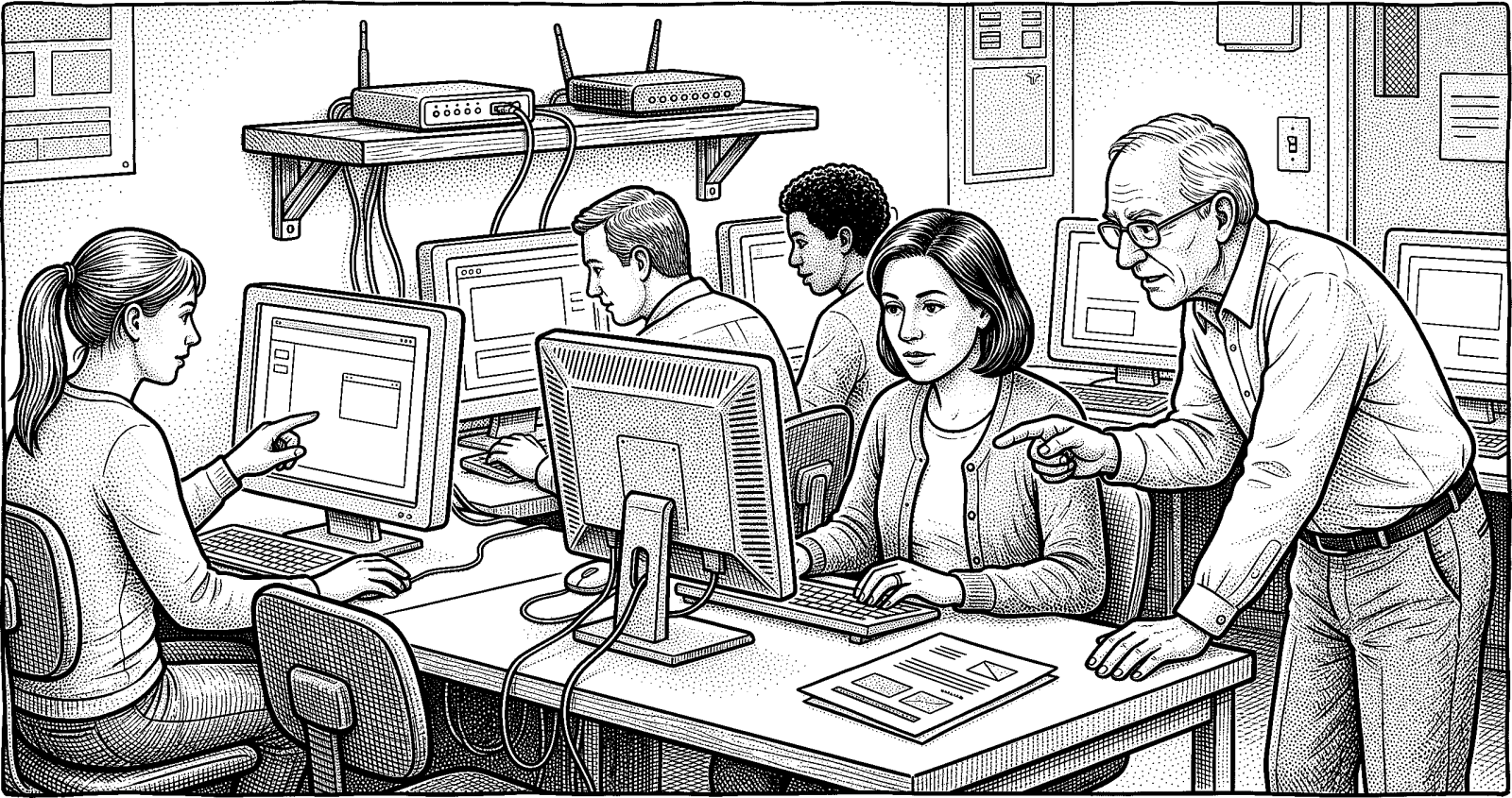 Hedcut illustration of Decentralized systems spread decision-making across many participants, but the key test remains whether accountability for claims stays traceable to those participants.