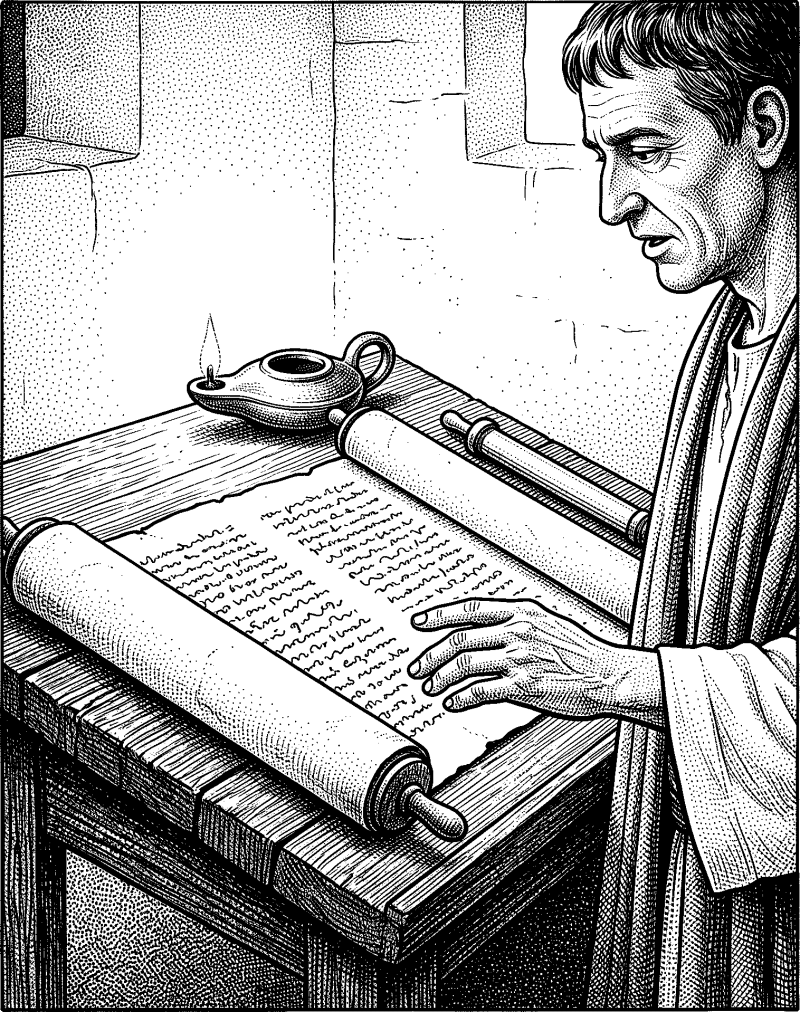Hedcut illustration of Paul calls death “the last enemy” to be destroyed rather than a source of meaning.