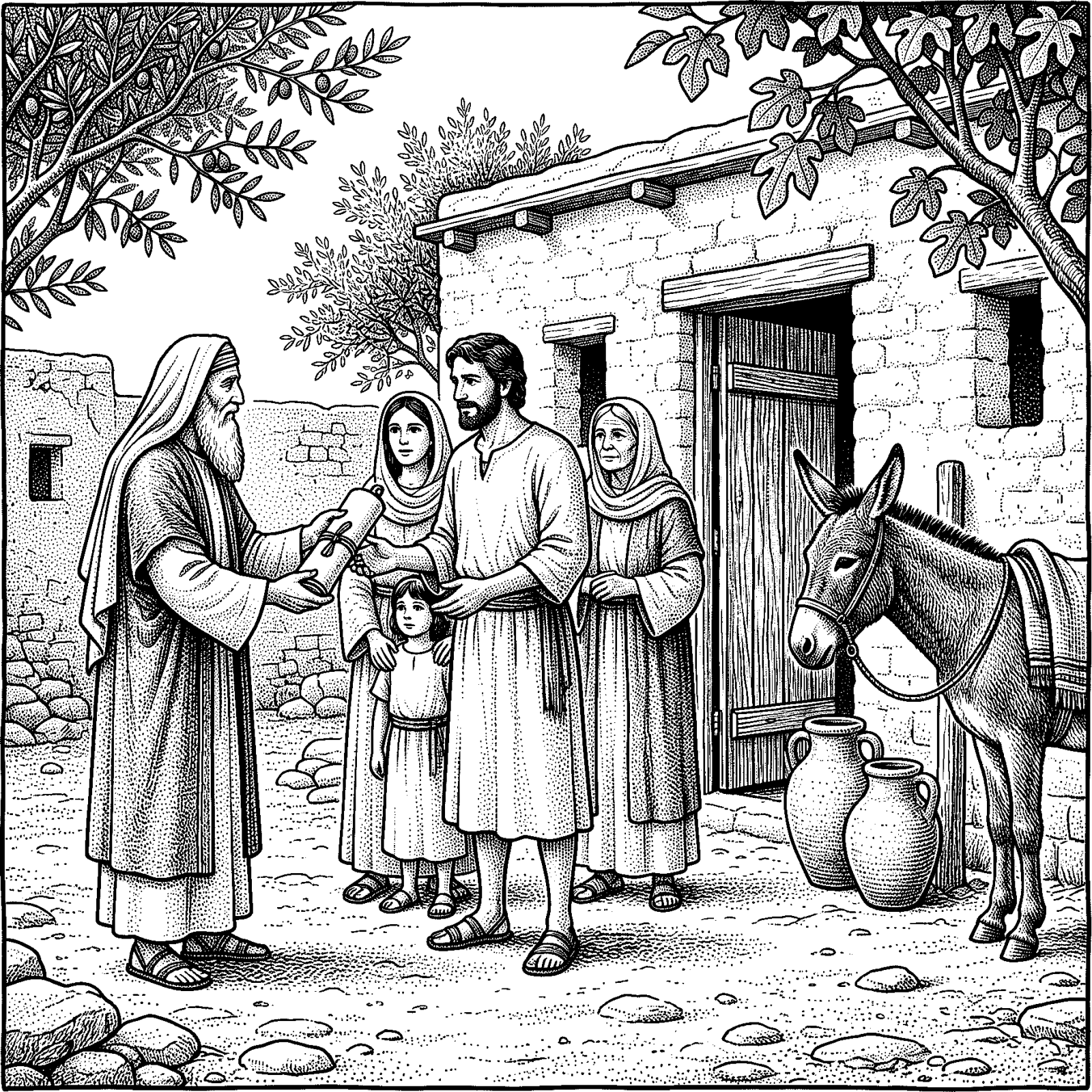 Hedcut illustration of The jubilee law aimed to restore people “unto his possession” and to “proclaim liberty throughout all the land” (Leviticus 25:10).