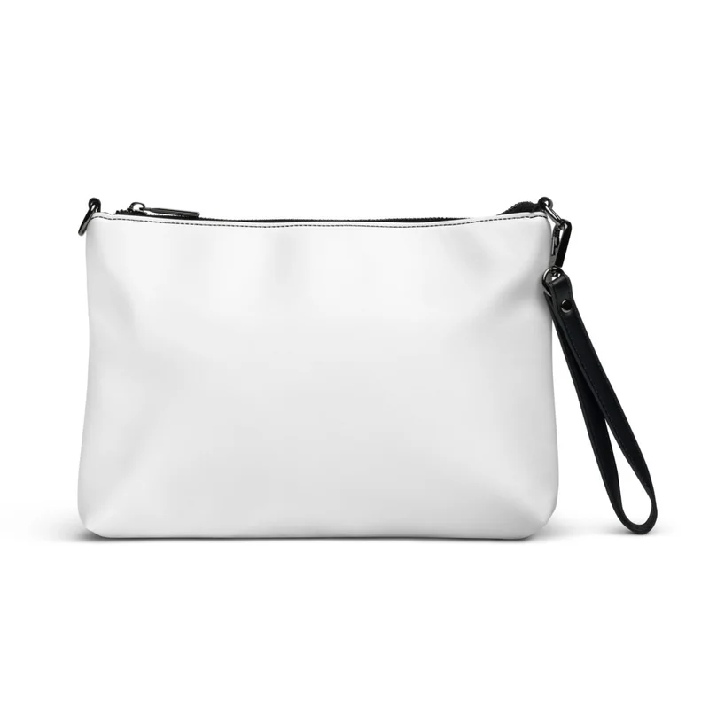 All-Over Print Crossbody Bag in Black with White logo