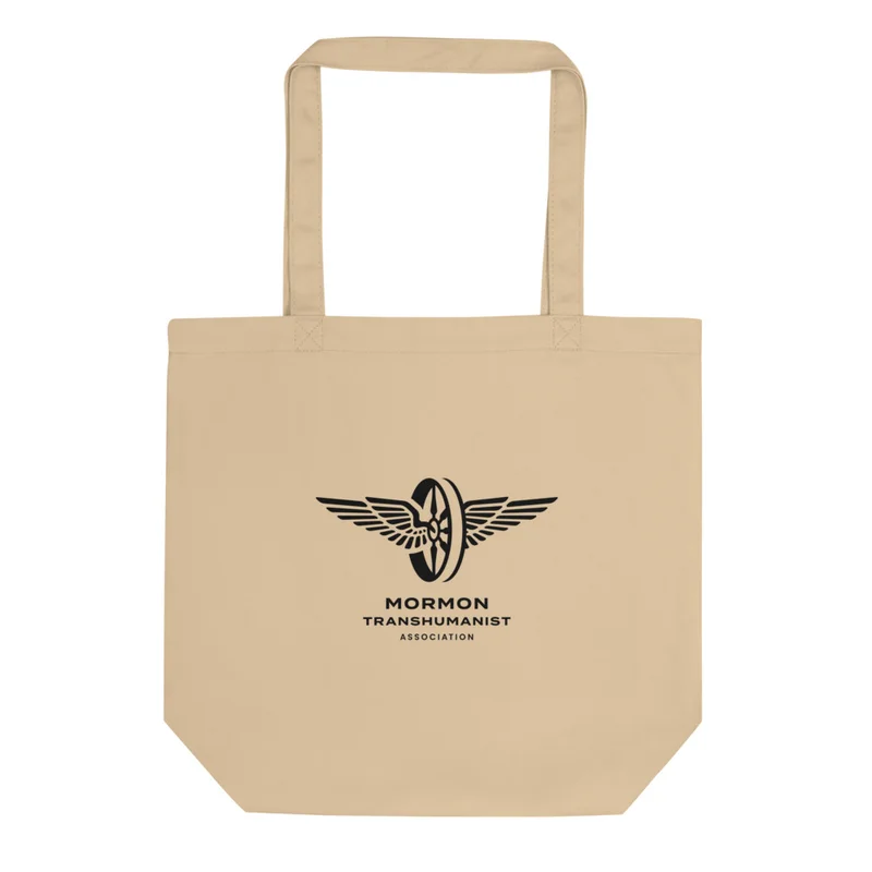 Eco Tote Bag in Oyster with Black logo