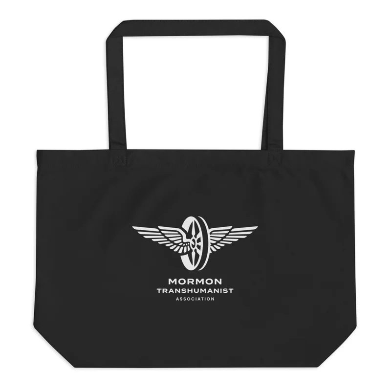 Large Eco Tote in Black with White logo