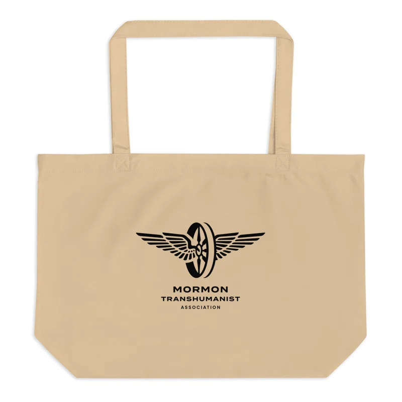 Large Eco Tote in Oyster with Black logo