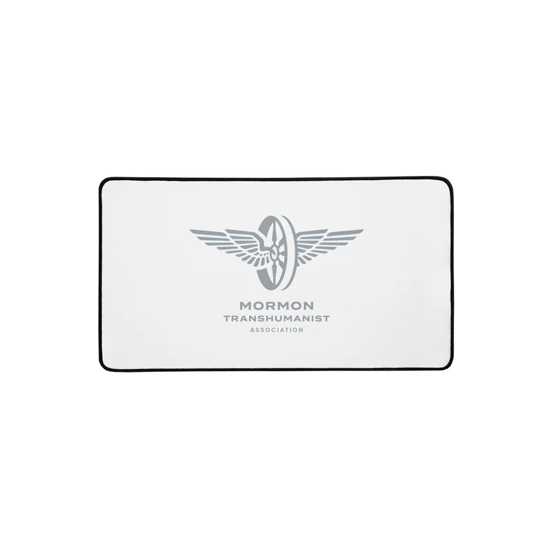 Desk Mat in Black with Grey logo