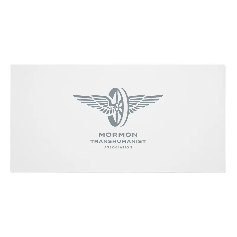 Gaming Mouse Pad in White with Grey logo