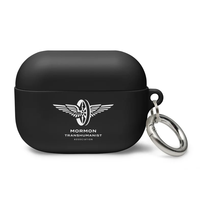 Rubber Case for AirPods in Black with White logo