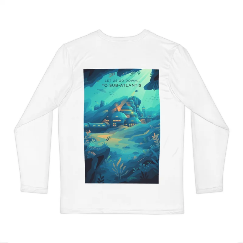 Let Us Go Down Men's Long Sleeve Shirt, back view with Let Us Go Down poster art