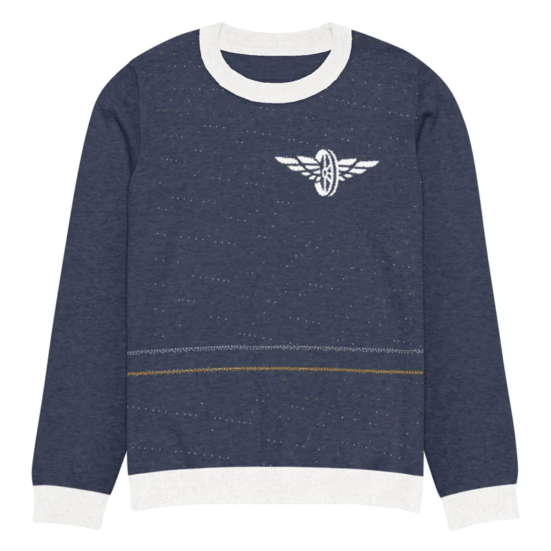 Unisex Classic Fit Knitted Crew Neck Sweater M front view