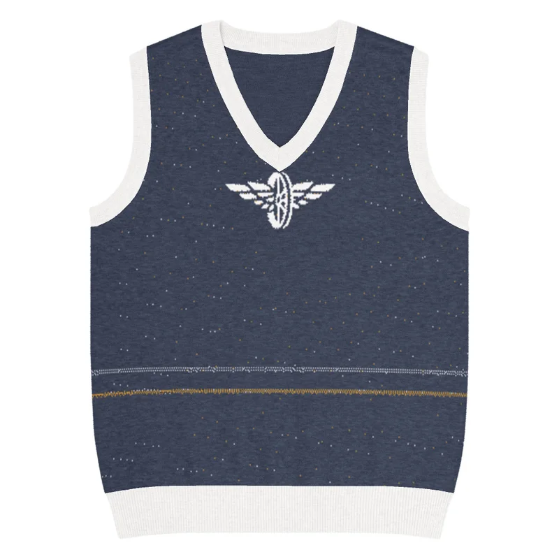 Unisex Knitted V-Neck Vest 3XS front view