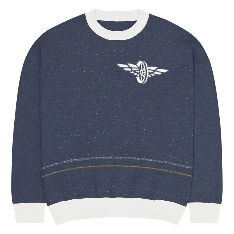 Unisex Relaxed Fit Knitted Crew Neck Sweater 3XS front view