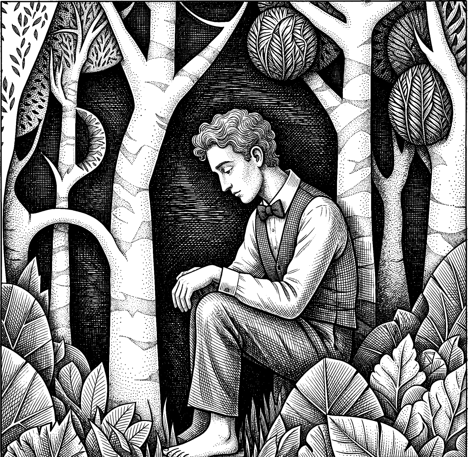 Joseph Smith image generated by the author with MidJourney AI. Subsequently converted by Gemini into a hedcut.
