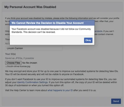 Facebook Disabled My Account After I Criticized Them