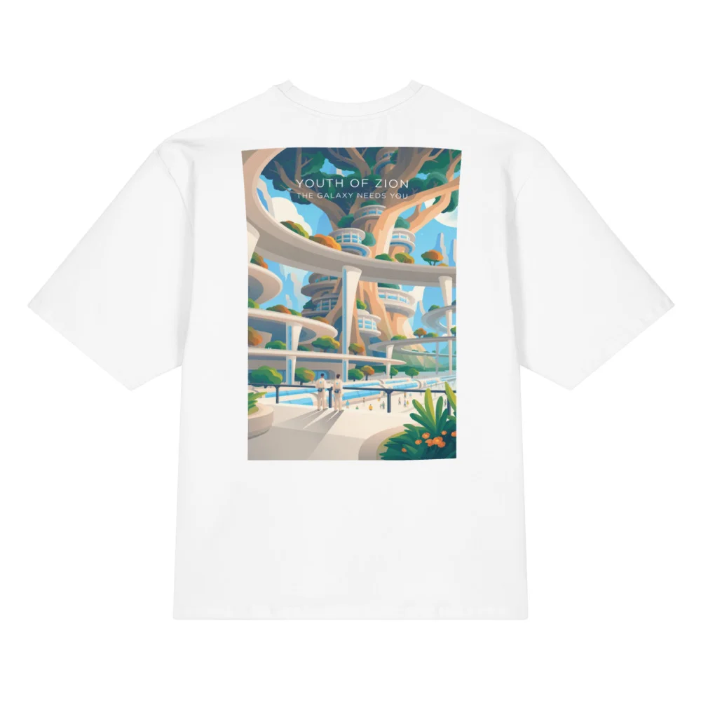 Youth of Zion Oversized Cotton T-Shirt, back view with Youth of Zion poster art