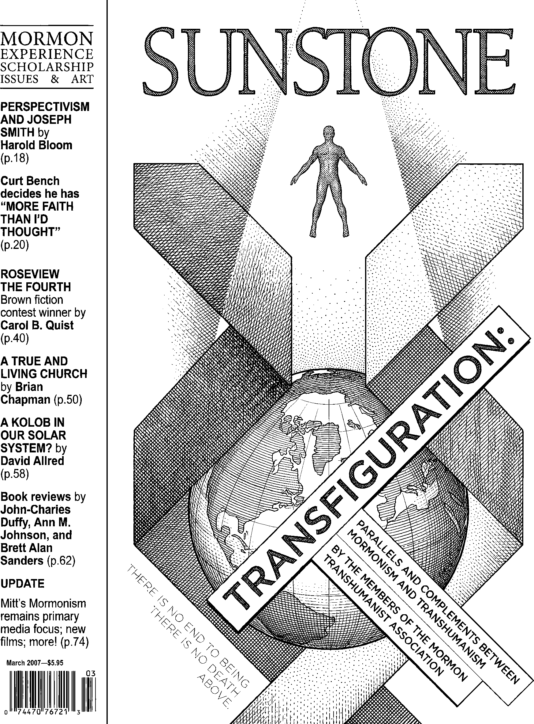 The March 2007 cover of Sunstone Magazine, in which our seminal article on Mormon Transhumanism appeared